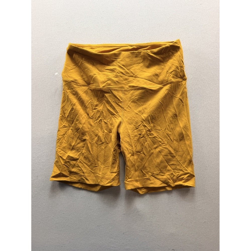 90 Degree by Reflex Biker Shorts Women Size M Mustard Yellow Good High Waist